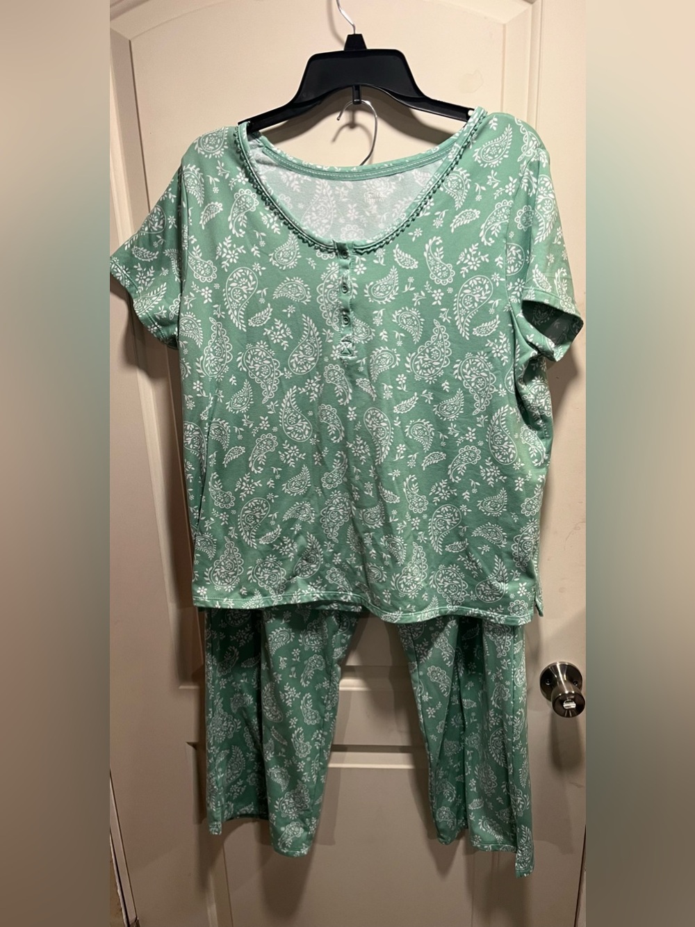 Mint Paisley Short Sleeve Pajama Set